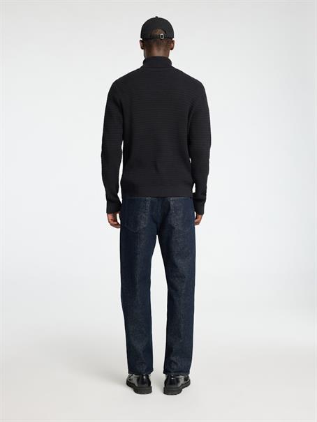 SLHTHEO LS KNIT STRUCTURE ROLL NECK black