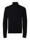 SLHTHEO LS KNIT STRUCTURE ROLL NECK black