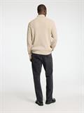 SLHTHEO LS KNIT STRUCTURE ROLL NECK oatmeal