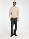 SLHTHEO LS KNIT STRUCTURE ROLL NECK oatmeal