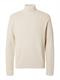 SLHTHEO LS KNIT STRUCTURE ROLL NECK oatmeal