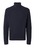 SLHTHEO LS KNIT STRUCTURE ROLL NECK sky captain