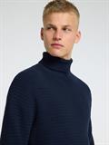 SLHTHEO LS KNIT STRUCTURE ROLL NECK sky captain