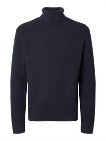 SLHTHEO LS KNIT STRUCTURE ROLL NECK sky captain