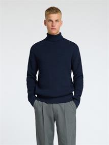 SLHTHEO LS KNIT STRUCTURE ROLL NECK sky captain