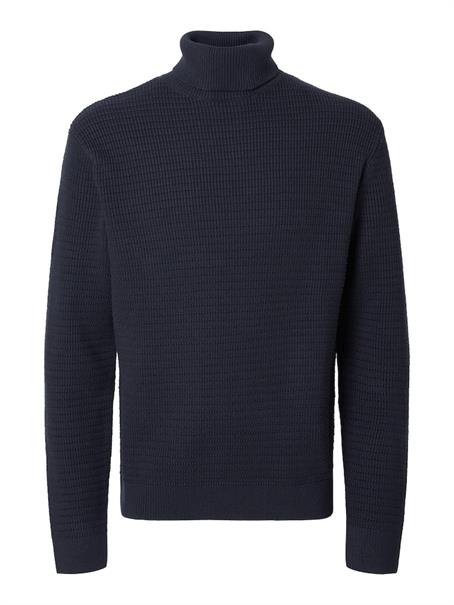 SLHTHEO LS KNIT STRUCTURE ROLL NECK sky captain