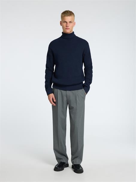 SLHTHEO LS KNIT STRUCTURE ROLL NECK sky captain