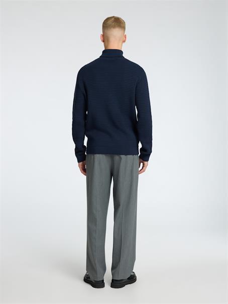 SLHTHEO LS KNIT STRUCTURE ROLL NECK sky captain