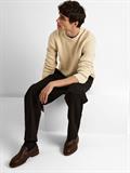 SLHTHIM LS KNIT STRUCTURE CREW NECK W oatmeal