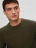 SLHTHIM LS KNIT STRUCTURE CREW NECK W rosin