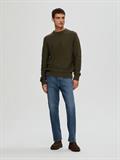 SLHTHIM LS KNIT STRUCTURE CREW NECK W rosin
