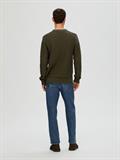 SLHTHIM LS KNIT STRUCTURE CREW NECK W rosin