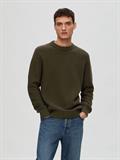 SLHTHIM LS KNIT STRUCTURE CREW NECK W rosin