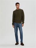 SLHTHIM LS KNIT STRUCTURE CREW NECK W rosin