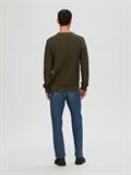 SLHTHIM LS KNIT STRUCTURE CREW NECK W rosin