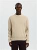 SLHTOM LS KNIT STRUCTURE CREW NECK oatmeal