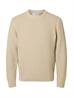 SLHTOM LS KNIT STRUCTURE CREW NECK oatmeal