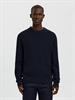 SLHTOM LS KNIT STRUCTURE CREW NECK sky captain