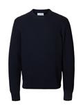 SLHTOM LS KNIT STRUCTURE CREW NECK sky captain