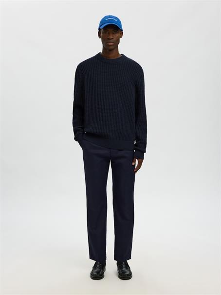 SLHTOM LS KNIT STRUCTURE CREW NECK sky captain