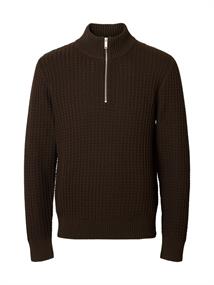 SLHTOM LS KNIT STRUCTURE HALF ZIP delicioso