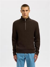 SLHTOM LS KNIT STRUCTURE HALF ZIP delicioso