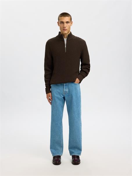 SLHTOM LS KNIT STRUCTURE HALF ZIP delicioso