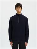 SLHTOM LS KNIT STRUCTURE HALF ZIP sky captain