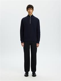 SLHTOM LS KNIT STRUCTURE HALF ZIP sky captain