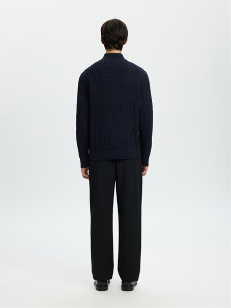 SLHTOM LS KNIT STRUCTURE HALF ZIP sky captain