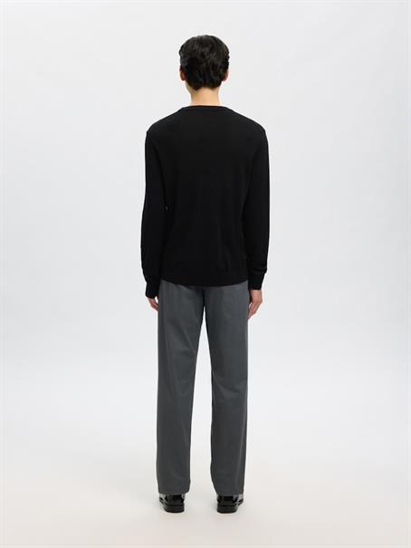 SLHTRAY LS KNIT MERINO CREW NECK NOOS black