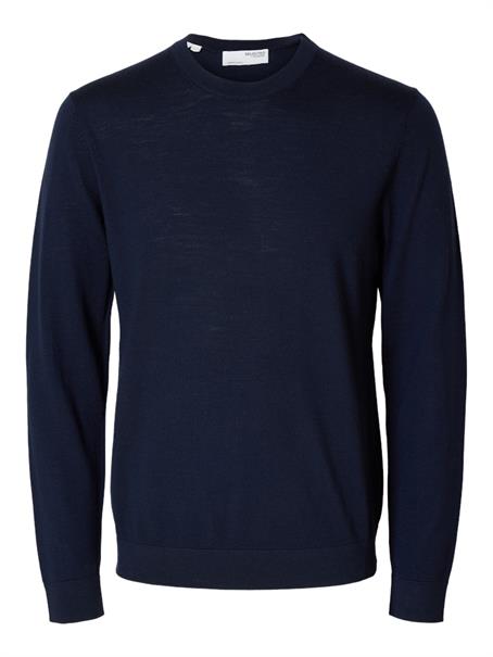 SLHTRAY LS KNIT MERINO CREW NECK NOOS navy blazer