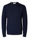SLHTRAY LS KNIT MERINO CREW NECK NOOS navy blazer