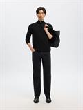 SLHTRAY LS KNIT MERINO HALF ZIP NOOS black