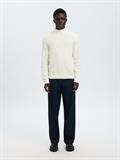 SLHTREVOR LS KNIT STRUCTURE ROLL NECK egret