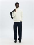 SLHTREVOR LS KNIT STRUCTURE ROLL NECK egret
