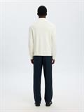 SLHTREVOR LS KNIT STRUCTURE ROLL NECK egret