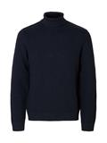 SLHTREVOR LS KNIT STRUCTURE ROLL NECK sky captain