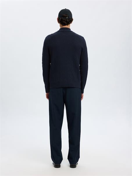 SLHTREVOR LS KNIT STRUCTURE ROLL NECK sky captain