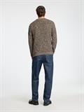 SLHVINCE LS KNIT BUBBLE CREW NECK NOOS chocolate torte