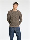 SLHVINCE LS KNIT BUBBLE CREW NECK NOOS chocolate torte