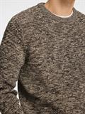 SLHVINCE LS KNIT BUBBLE CREW NECK NOOS chocolate torte