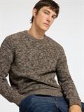 SLHVINCE LS KNIT BUBBLE CREW NECK NOOS chocolate torte