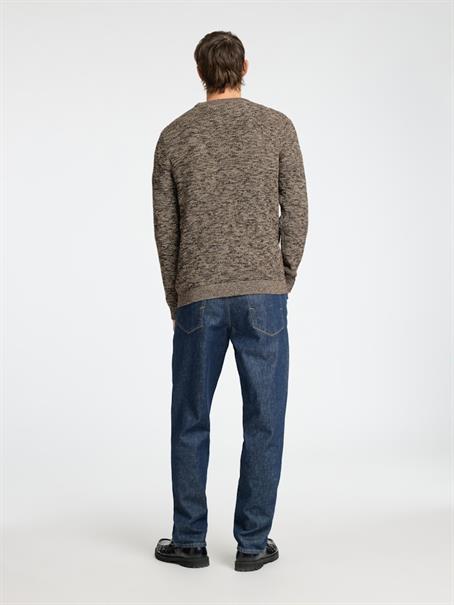 SLHVINCE LS KNIT BUBBLE CREW NECK NOOS chocolate torte