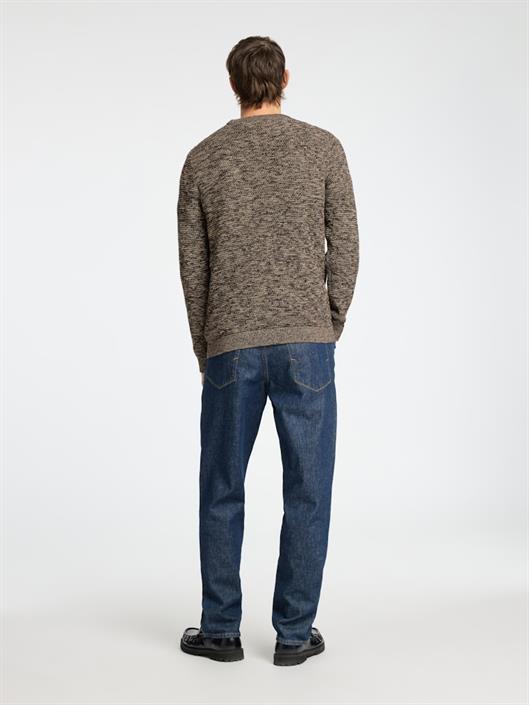 slhvince-ls-knit-bubble-crew-neck-noos-chocolate-torte