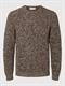 SLHVINCE LS KNIT BUBBLE CREW NECK NOOS chocolate torte