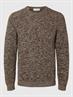 SLHVINCE LS KNIT BUBBLE CREW NECK NOOS chocolate torte