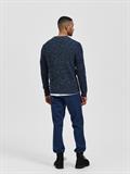 SLHVINCE LS KNIT BUBBLE CREW NECK NOOS dark sapphire