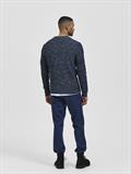 SLHVINCE LS KNIT BUBBLE CREW NECK NOOS dark sapphire