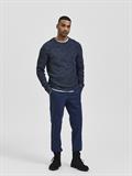 SLHVINCE LS KNIT BUBBLE CREW NECK NOOS dark sapphire